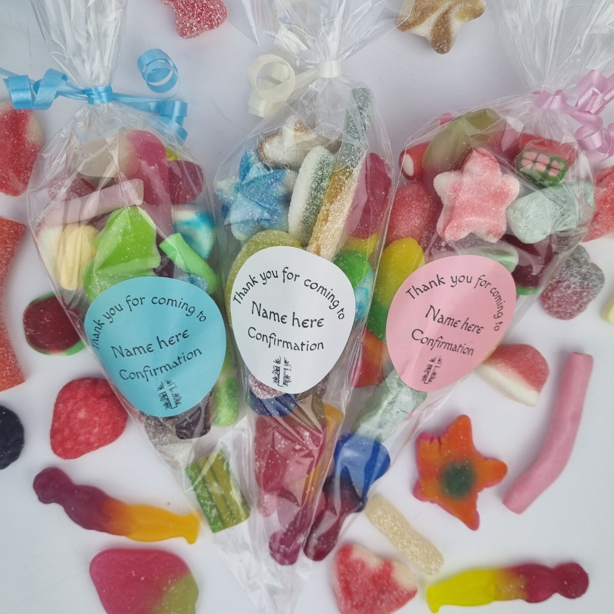 Personalised Blue,white and pink Confirmation party bag