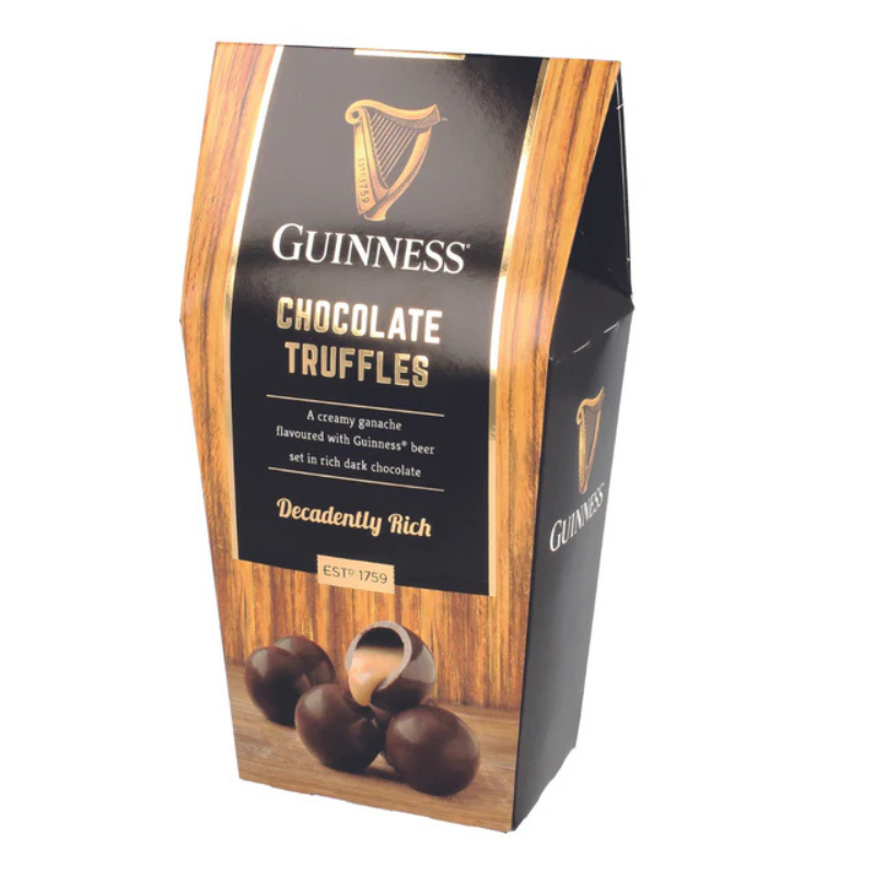 Box of Guinness Chocolate Truffles on a white background
