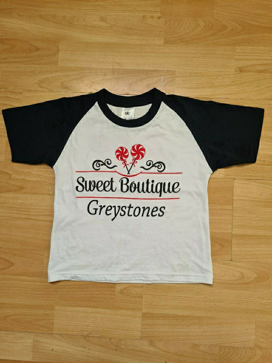 Sweet Boutique Baseball T Shirt Black & White