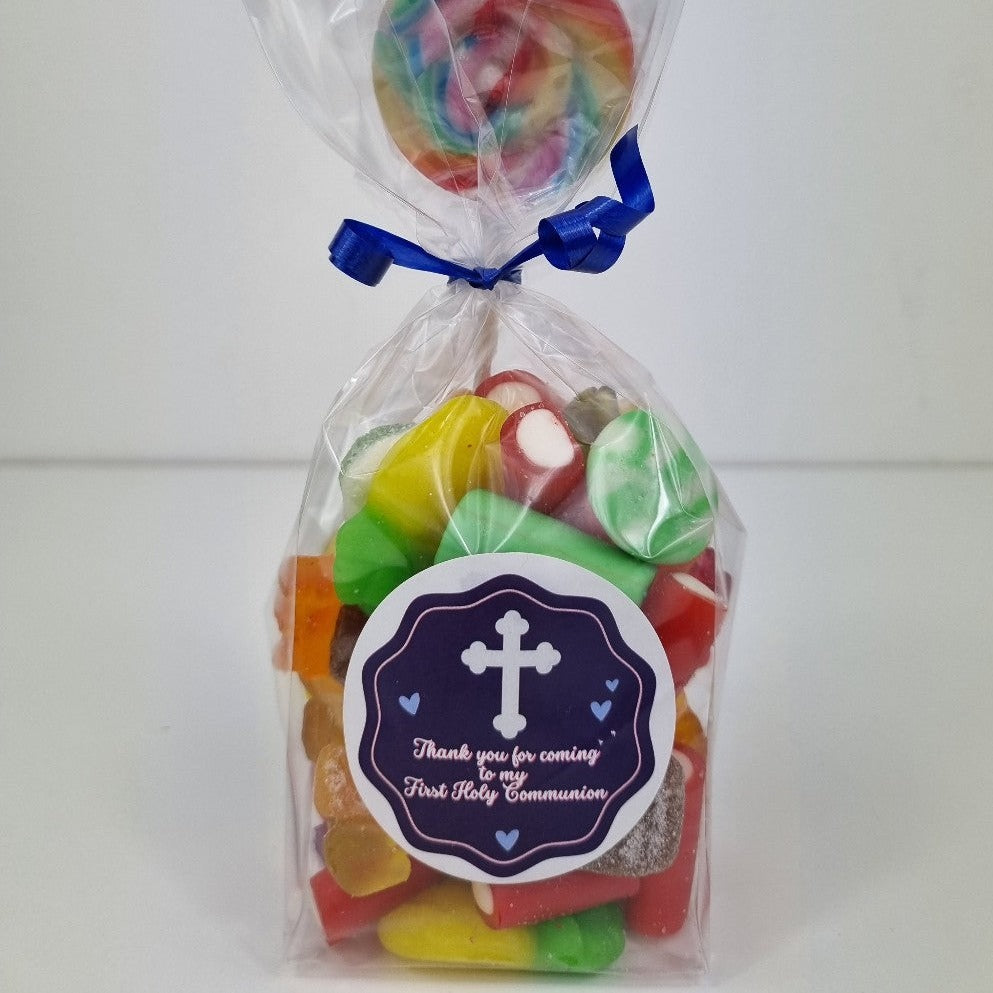 Holy Communion Party Bag with Lolly Blue or Personalised