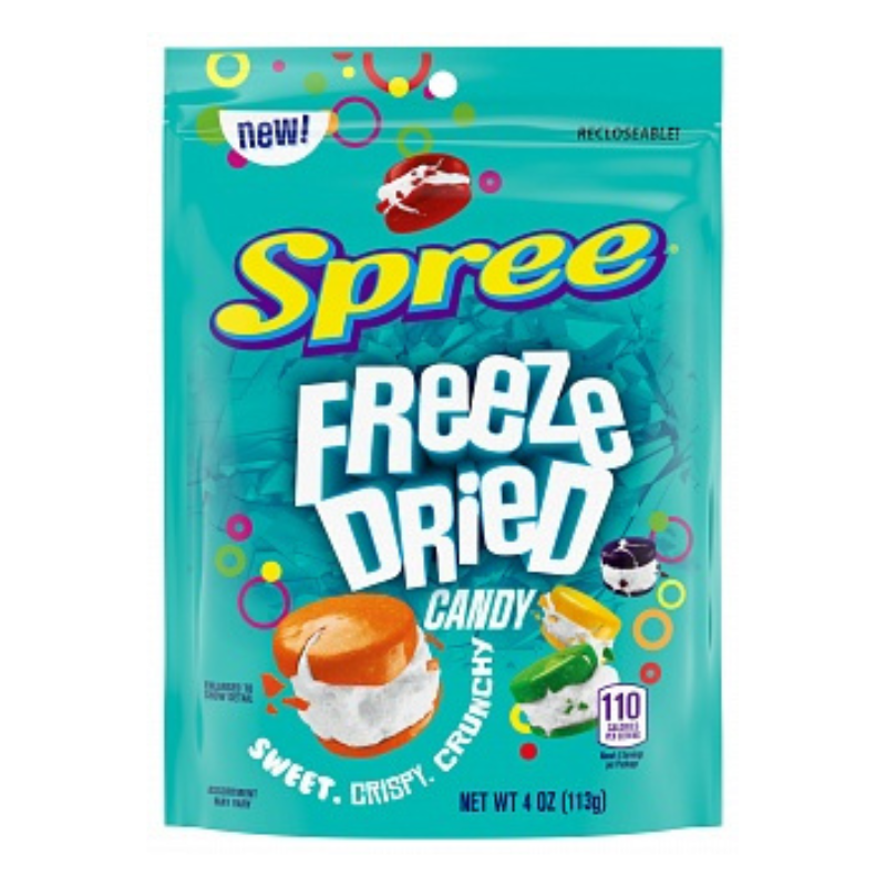 Spree Freeze Dried Candy package on a white background