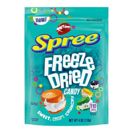 Spree Freeze Dried Candy package on a white background