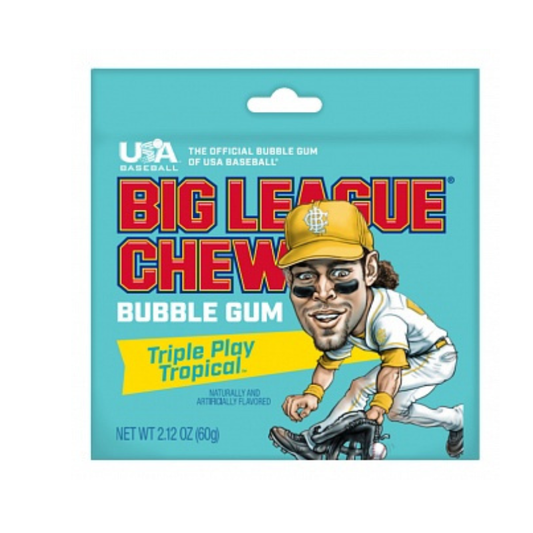 Big League Chew Bubble Gum Triple Play Tropical 60g
