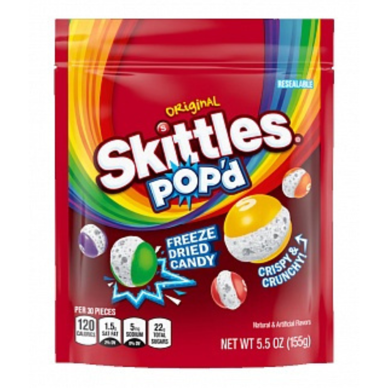 Skittles POP'd Freeze Dried Candy Original 155g