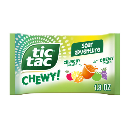 Tic Tac Chewy Sour Candy, Crunchy Outside, Chewy Inside