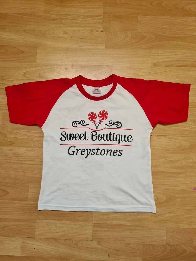 Sweet Boutique Greystones Baseball T- Shirt Red & White