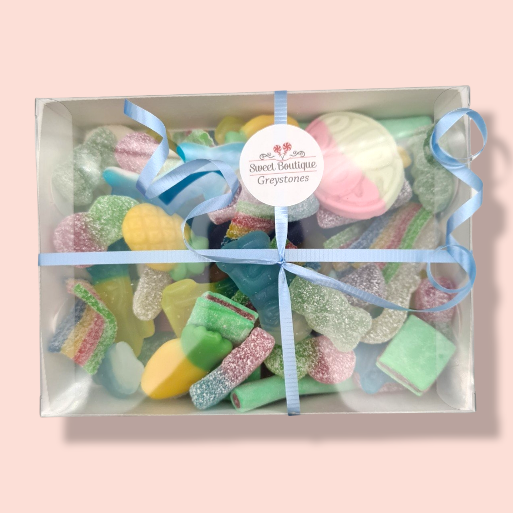 Occasion Treat Box with Blue Ribbon